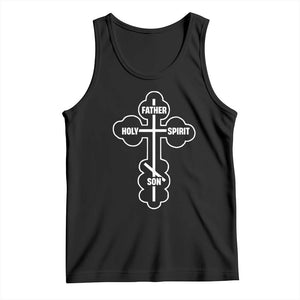 Russian Greek Byzantine Golden Orthodox Cross Father Son Holy Spirit Tank Top TS11 Black Print Your Wear