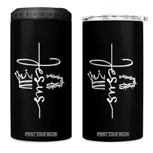 Jesus Christian Lord & Savior Crown of Thorns 4 in 1 Can Cooler Tumbler TS11 One Size: 16 oz Black Print Your Wear
