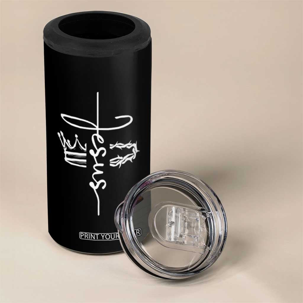 Jesus Christian Lord & Savior Crown of Thorns 4 in 1 Can Cooler Tumbler TS11 Print Your Wear