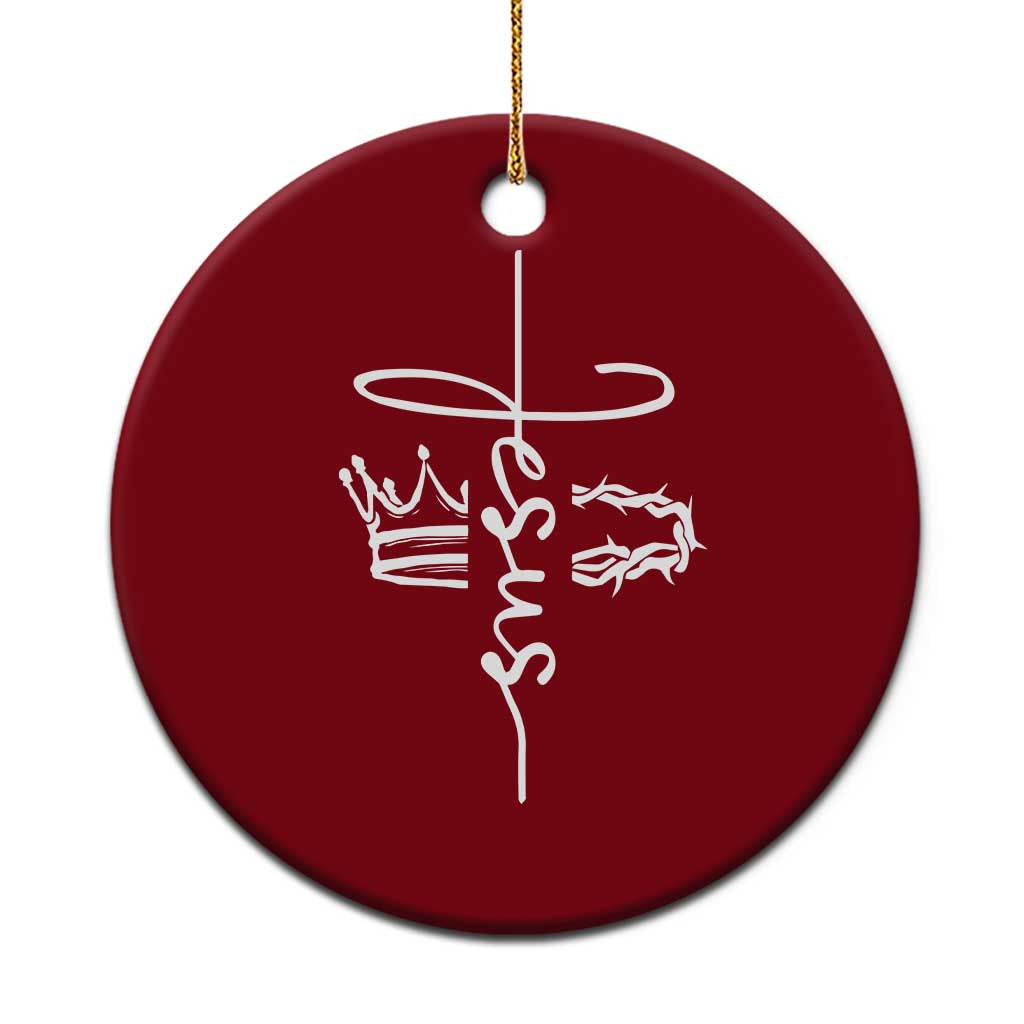 Jesus Christian Lord & Savior Crown of Thorns Ceramic Ornament TS11 1pc Red Print Your Wear