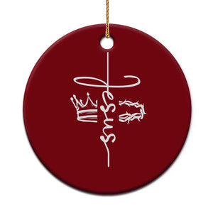 Jesus Christian Lord & Savior Crown of Thorns Ceramic Ornament TS11 1pc Red Print Your Wear
