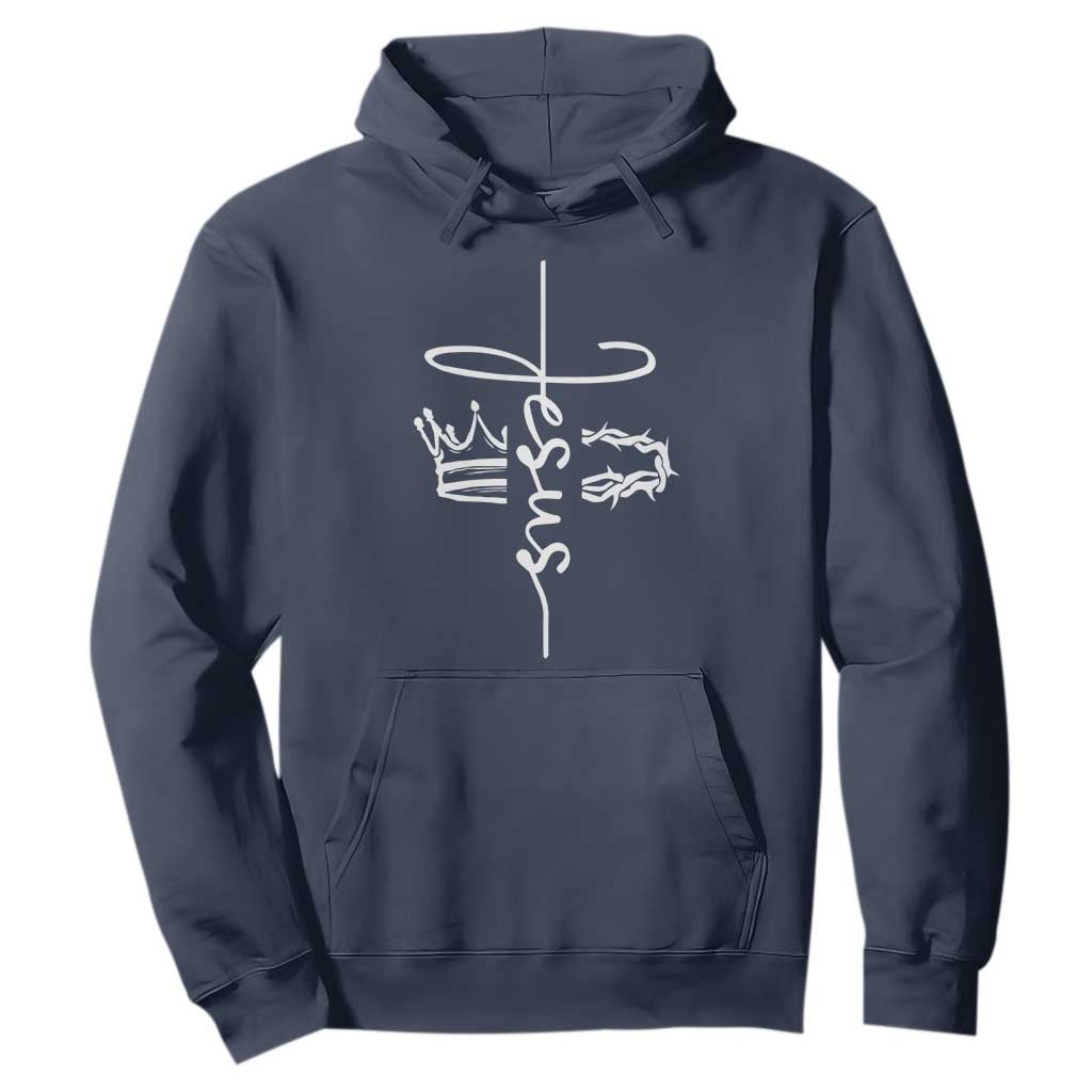Jesus Christian Lord & Savior Crown of Thorns Hoodie TS11 Navy Print Your Wear
