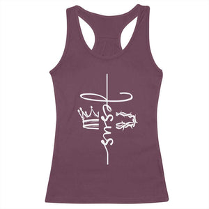 Jesus Christian Lord & Savior Crown of Thorns Racerback Tank Top TS11 Maroon Print Your Wear