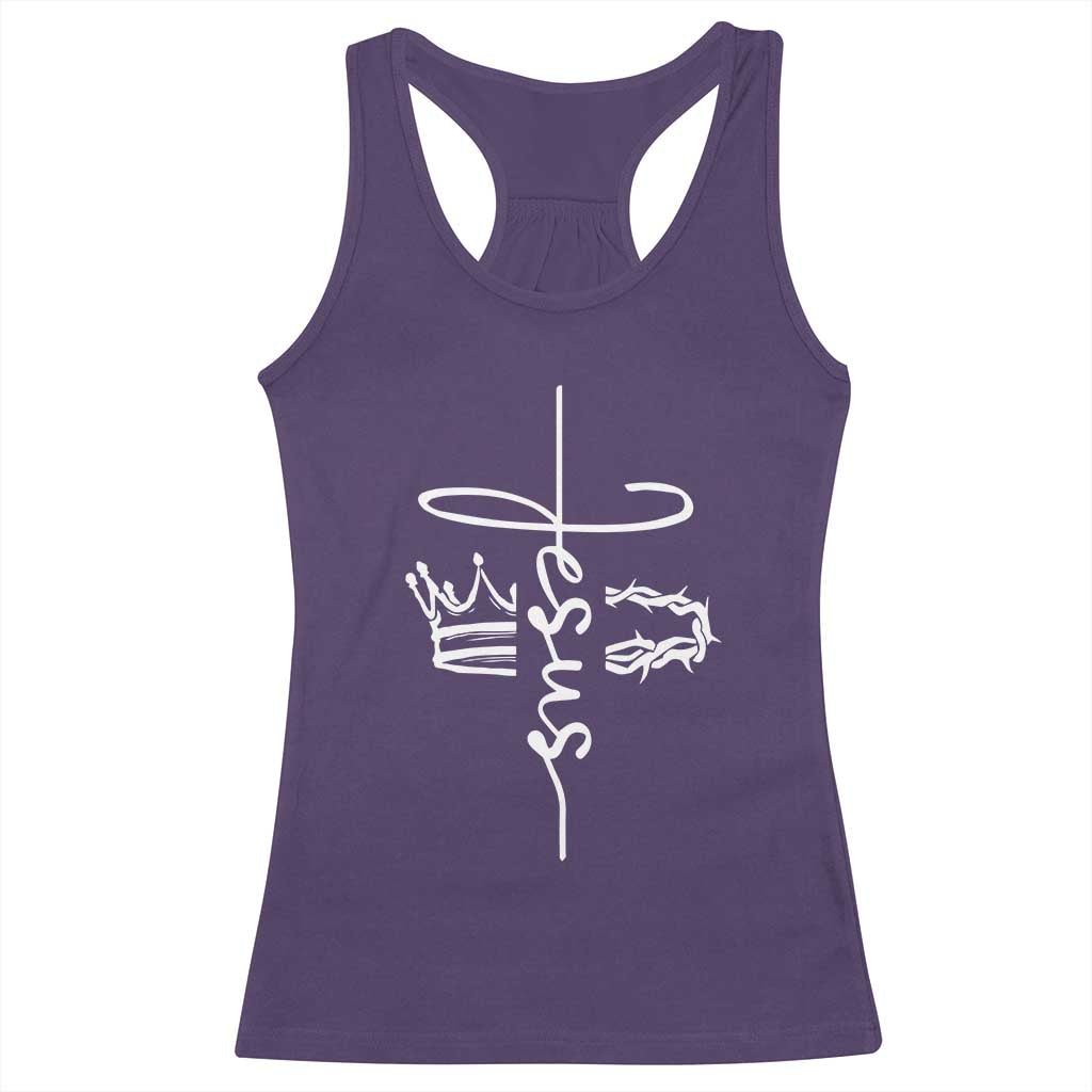 Jesus Christian Lord & Savior Crown of Thorns Racerback Tank Top TS11 Purple Print Your Wear