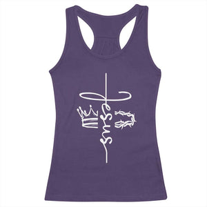 Jesus Christian Lord & Savior Crown of Thorns Racerback Tank Top TS11 Purple Print Your Wear
