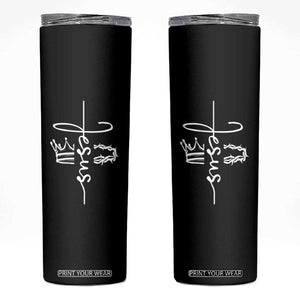 Jesus Christian Lord & Savior Crown of Thorns Skinny Tumbler TS11 Black Print Your Wear