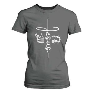 Jesus Christian Lord & Savior Crown of Thorns T Shirt For Women TS11 Dark Heather Print Your Wear
