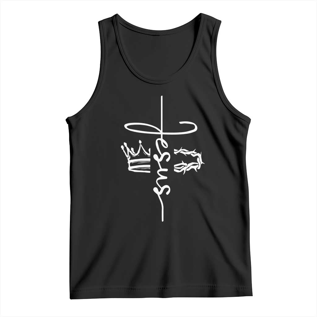 Jesus Christian Lord & Savior Crown of Thorns Tank Top TS11 Black Print Your Wear