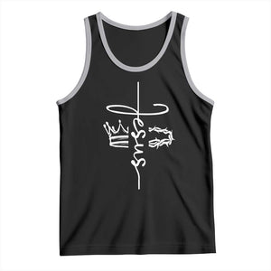 Jesus Christian Lord & Savior Crown of Thorns Tank Top TS11 Black Athletic Heather Print Your Wear
