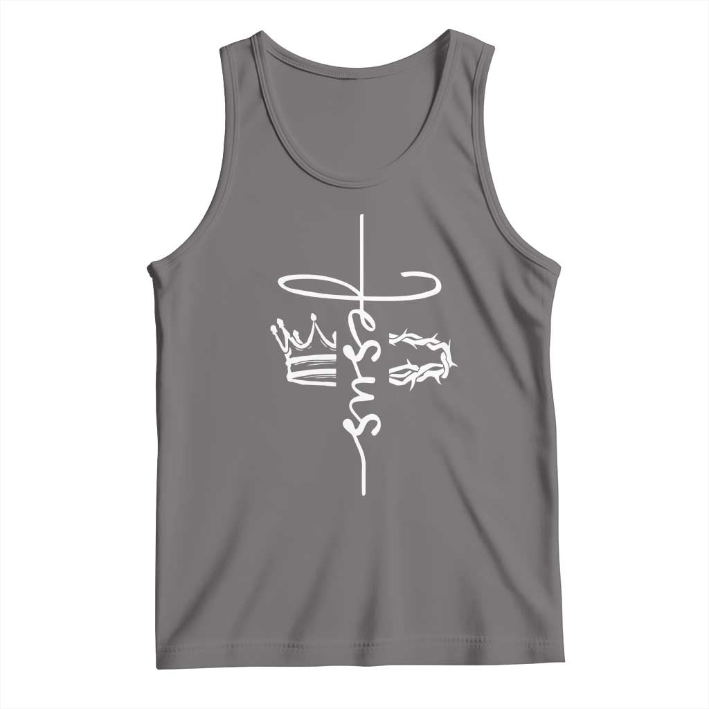 Jesus Christian Lord & Savior Crown of Thorns Tank Top TS11 Deep Heather Print Your Wear