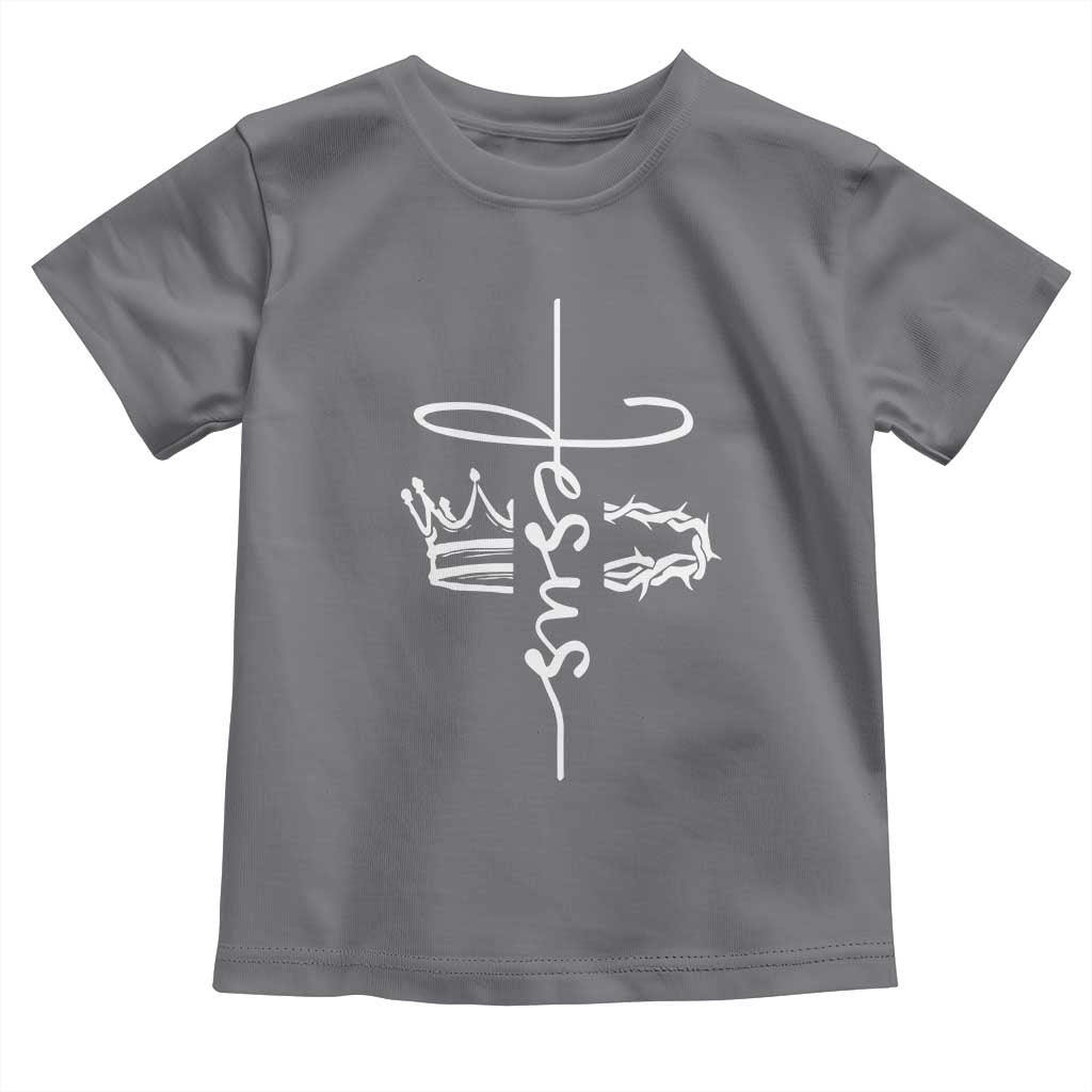 Jesus Christian Lord & Savior Crown of Thorns Toddler T Shirt TS11 Charcoal Print Your Wear