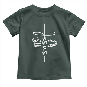 Jesus Christian Lord & Savior Crown of Thorns Toddler T Shirt TS11 Dark Forest Green Print Your Wear