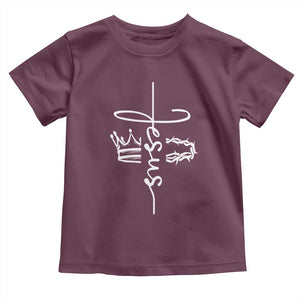 Jesus Christian Lord & Savior Crown of Thorns Toddler T Shirt TS11 Maroon Print Your Wear