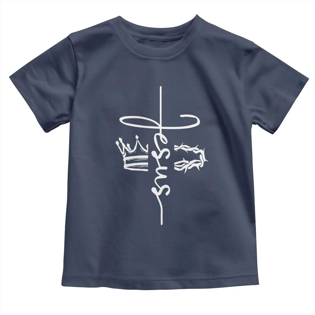 Jesus Christian Lord & Savior Crown of Thorns Toddler T Shirt TS11 Navy Print Your Wear