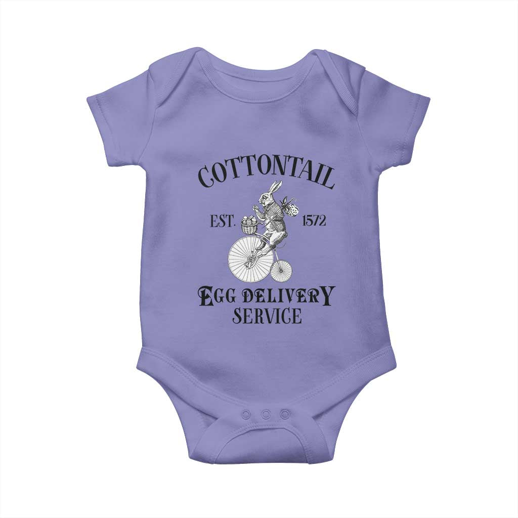 Funny Easter Day Cottontail Egg Delivery Service Baby Onesie Bunny Rabbit TS11 Violet Print Your Wear