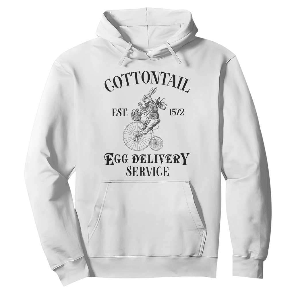 Funny Easter Day Cottontail Egg Delivery Service Hoodie Bunny Rabbit TS11 White Print Your Wear