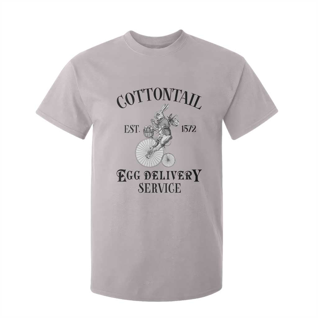Funny Easter Day Cottontail Egg Delivery Service T Shirt For Kid Bunny Rabbit TS11 Ice Gray Print Your Wear