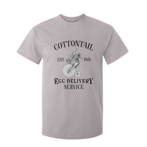 Funny Easter Day Cottontail Egg Delivery Service T Shirt For Kid Bunny Rabbit TS11 Ice Gray Print Your Wear