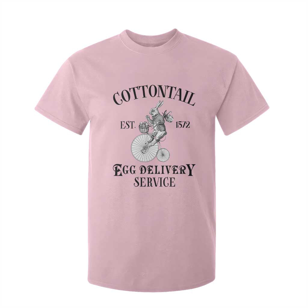 Funny Easter Day Cottontail Egg Delivery Service T Shirt For Kid Bunny Rabbit TS11 Light Pink Print Your Wear