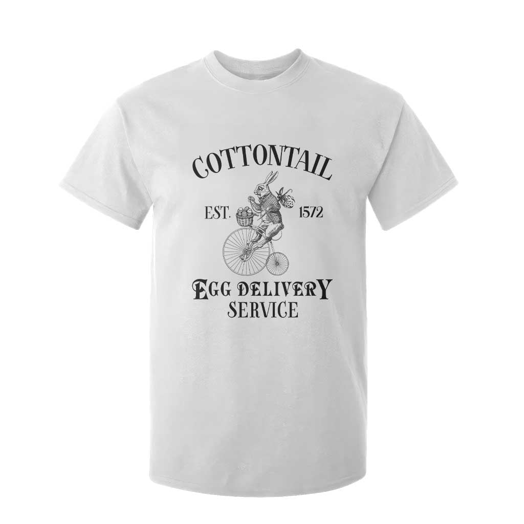 Funny Easter Day Cottontail Egg Delivery Service T Shirt For Kid Bunny Rabbit TS11 White Print Your Wear