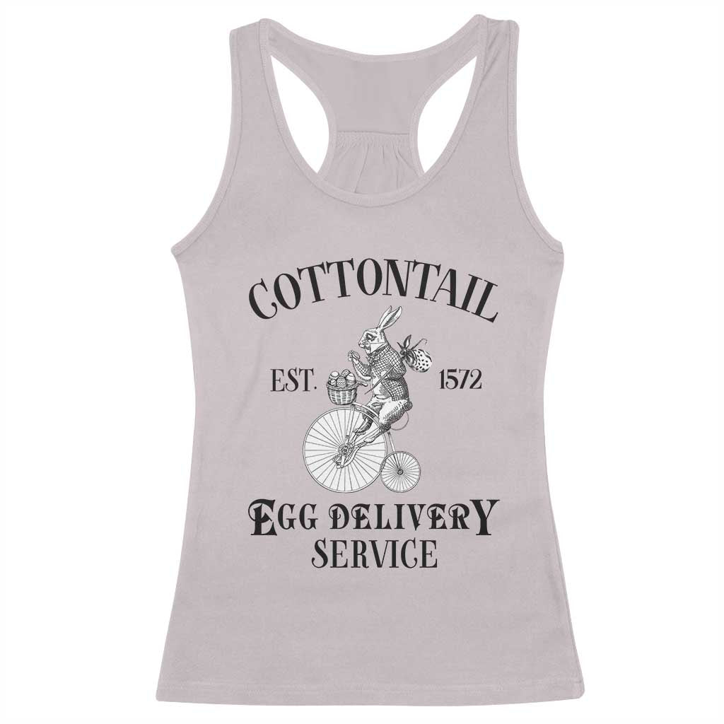 Funny Easter Day Cottontail Egg Delivery Service Racerback Tank Top Bunny Rabbit TS11 Ice Gray Print Your Wear