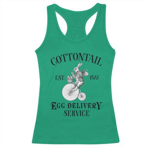 Funny Easter Day Cottontail Egg Delivery Service Racerback Tank Top Bunny Rabbit TS11 Irish Green Print Your Wear