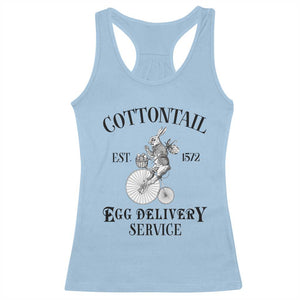 Funny Easter Day Cottontail Egg Delivery Service Racerback Tank Top Bunny Rabbit TS11 Light Blue Print Your Wear