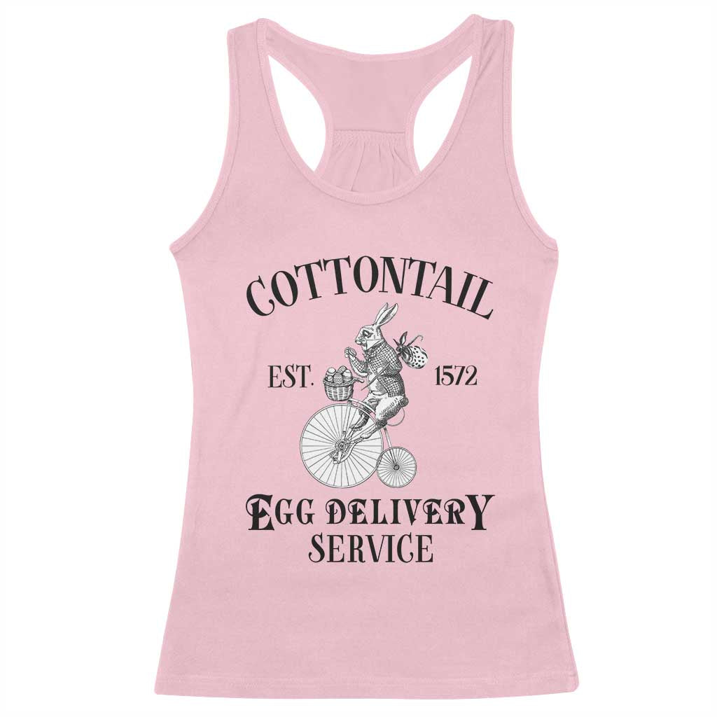 Funny Easter Day Cottontail Egg Delivery Service Racerback Tank Top Bunny Rabbit TS11 Light Pink Print Your Wear