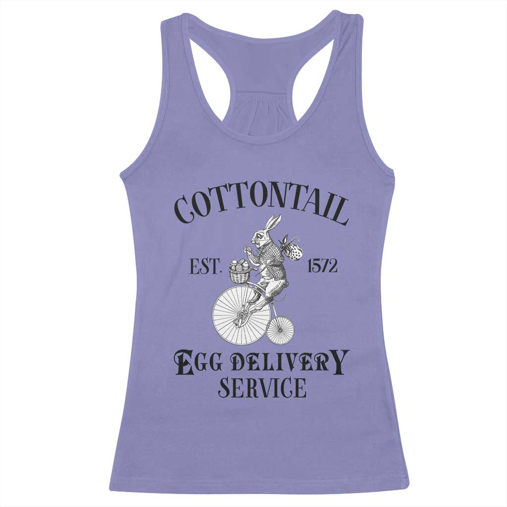 Funny Easter Day Cottontail Egg Delivery Service Racerback Tank Top Bunny Rabbit TS11 Violet Print Your Wear