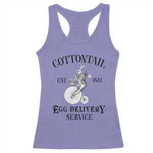 Funny Easter Day Cottontail Egg Delivery Service Racerback Tank Top Bunny Rabbit TS11 Violet Print Your Wear