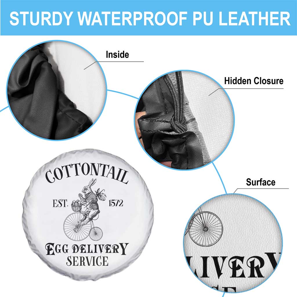 Funny Easter Day Cottontail Egg Delivery Service Spare Tire Cover Bunny Rabbit TS11 Print Your Wear