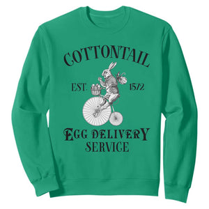 Funny Easter Day Cottontail Egg Delivery Service Sweatshirt Bunny Rabbit TS11 Irish Green Print Your Wear