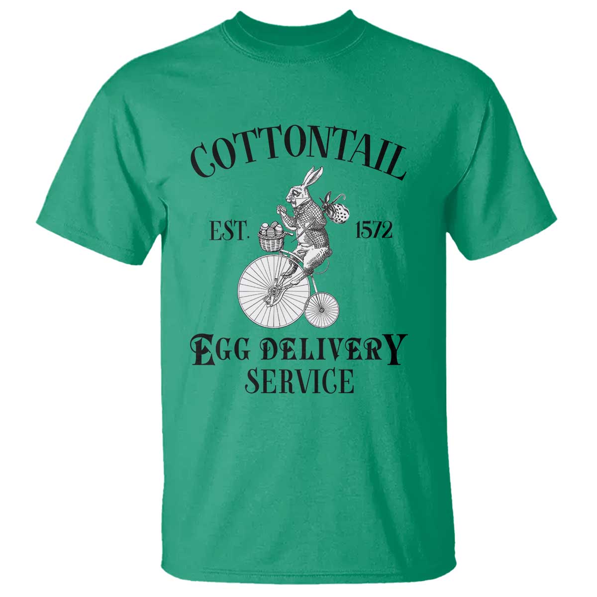 Funny Easter Day Cottontail Egg Delivery Service T Shirt Bunny Rabbit TS11 Irish Green Print Your Wear