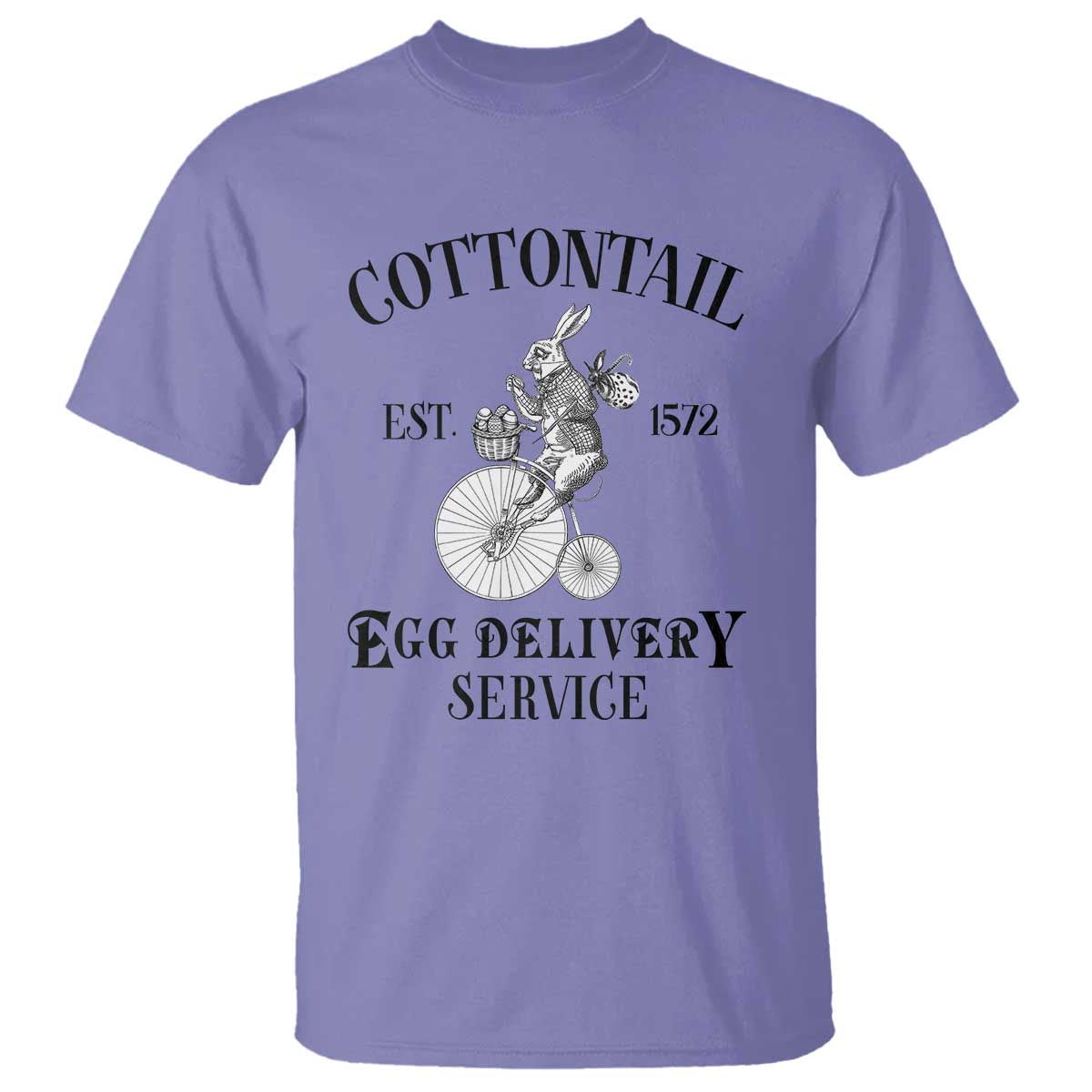 Funny Easter Day Cottontail Egg Delivery Service T Shirt Bunny Rabbit TS11 Violet Print Your Wear