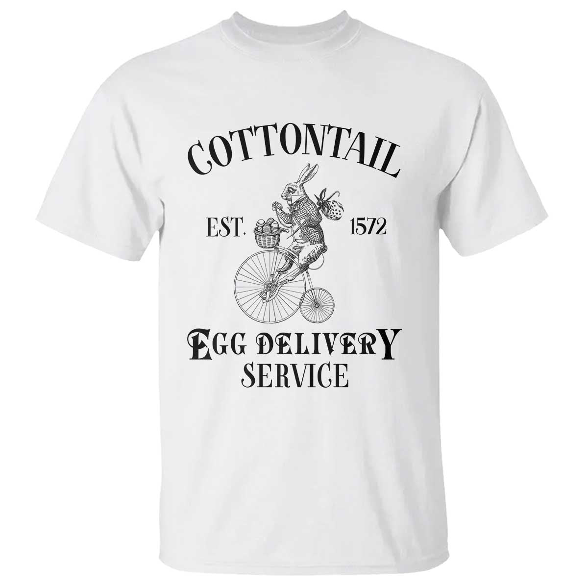 Funny Easter Day Cottontail Egg Delivery Service T Shirt Bunny Rabbit TS11 White Print Your Wear