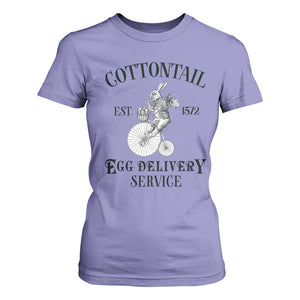 Funny Easter Day Cottontail Egg Delivery Service T Shirt For Women Bunny Rabbit TS11 Violet Print Your Wear