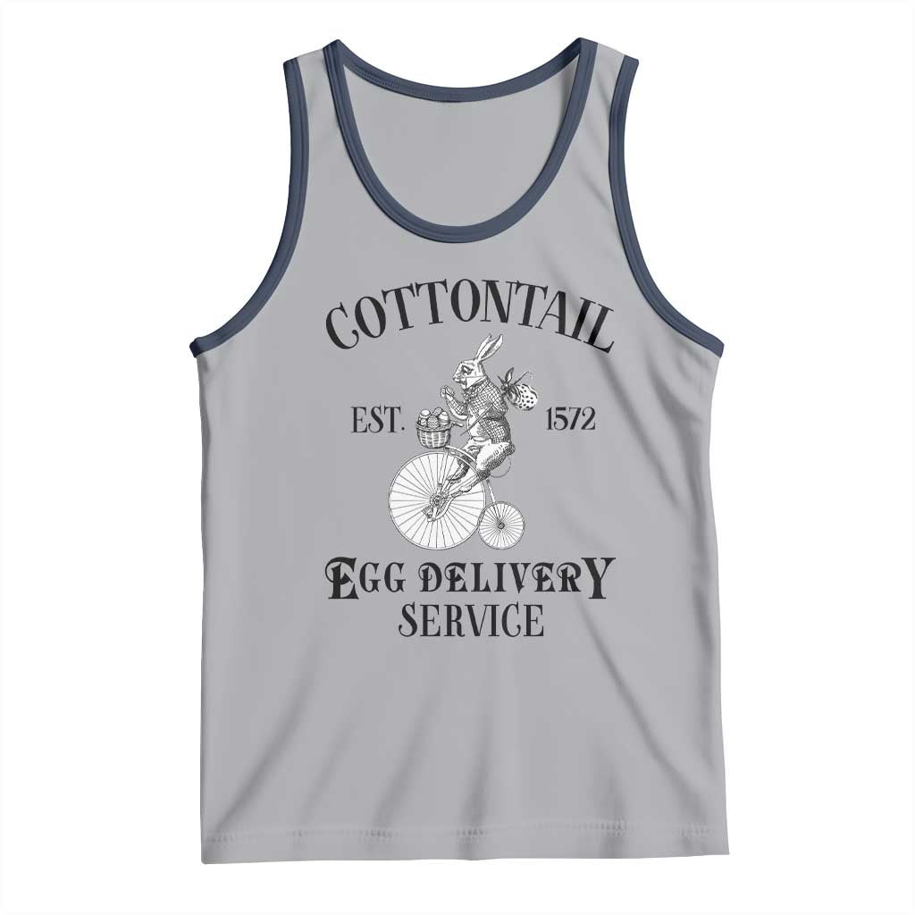 Funny Easter Day Cottontail Egg Delivery Service Tank Top Bunny Rabbit TS11 Athletic Heather Navy Print Your Wear