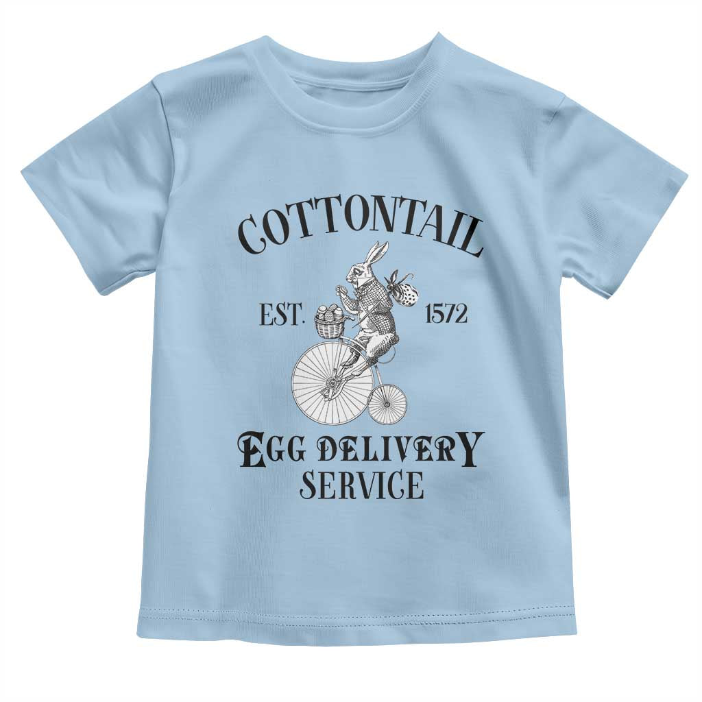 Funny Easter Day Cottontail Egg Delivery Service Toddler T Shirt Bunny Rabbit TS11 Light Blue Print Your Wear