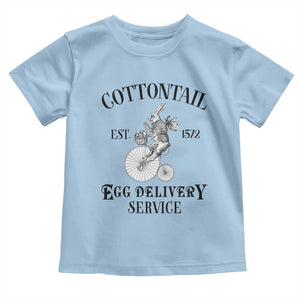 Funny Easter Day Cottontail Egg Delivery Service Toddler T Shirt Bunny Rabbit TS11 Light Blue Print Your Wear