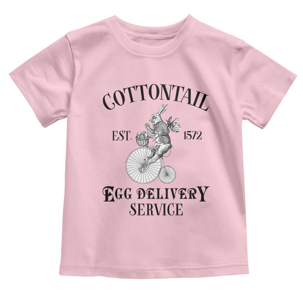 Funny Easter Day Cottontail Egg Delivery Service Toddler T Shirt Bunny Rabbit TS11 Light Pink Print Your Wear