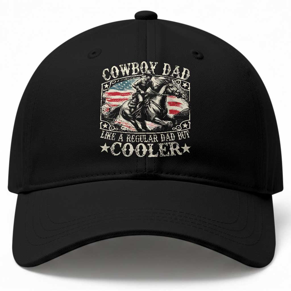 Funny Cowboy Dad Like A Regular Dad But Cooler Baseball Cap Western Country Dad Fathers Day TS11 Print Your Wear