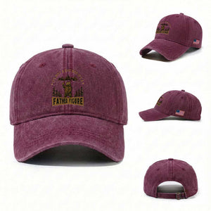 Funny It's Not A Dad Bod It's A Father Figure Washed Cotton Baseball Cap Bear Beer Father's Day TS11 Washed Cap Universal Fit Burgundy Print Your Wear