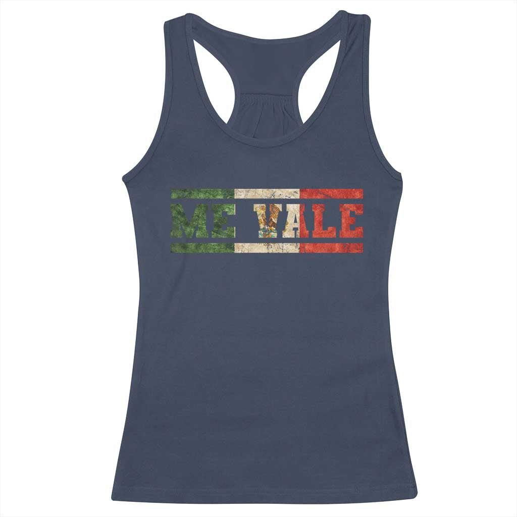Me Vale Mexican Flag Latino Spanish Slang Racerback Tank Top TS11 Navy Print Your Wear