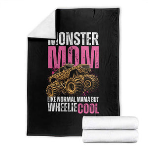 Monster Mom Like Normal Mama But Wheelie Cool Throw Blanket Monster Truck Mama TS11 Black Print Your Wear