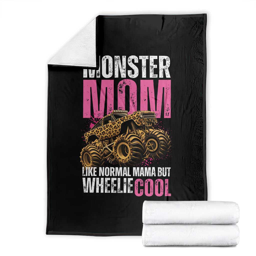 Monster Mom Like Normal Mama But Wheelie Cool Throw Blanket Monster Truck Mama TS11 Black Print Your Wear