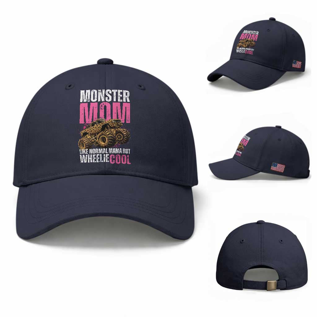 Monster Mom Like Normal Mama But Wheelie Cool Baseball Cap Monster Truck Mama TS11 Baseball Cap Universal Fit Navy Print Your Wear