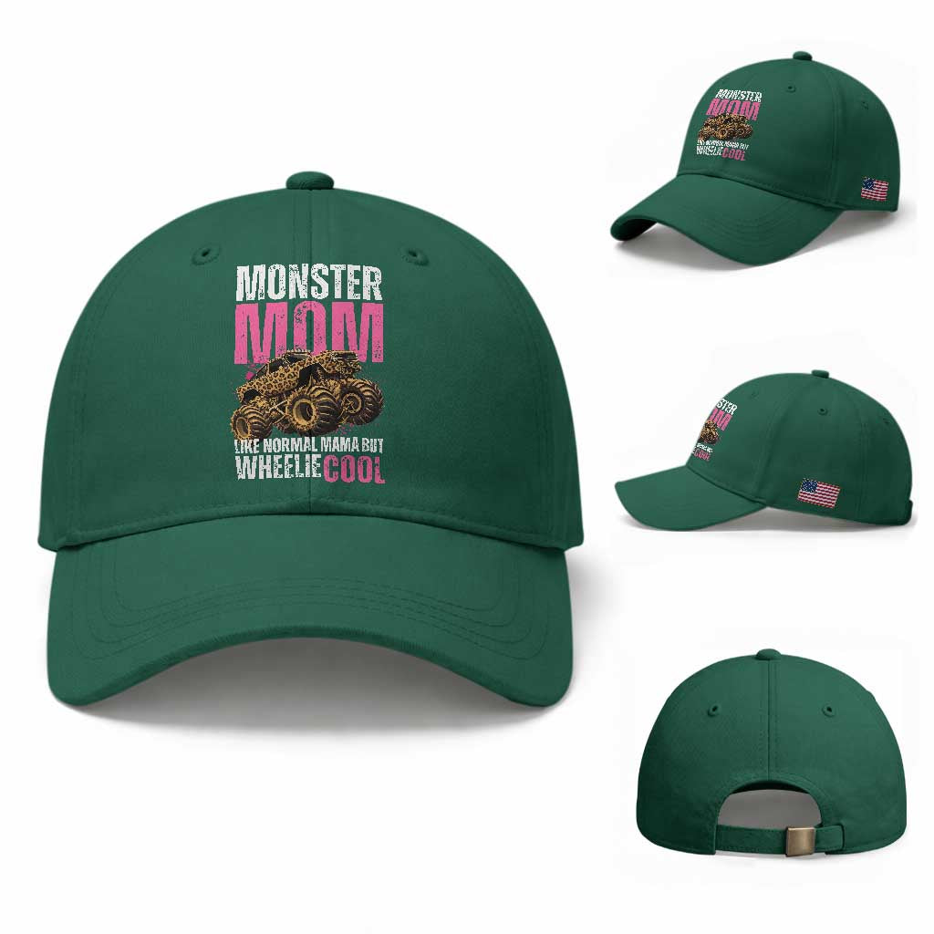 Monster Mom Like Normal Mama But Wheelie Cool Baseball Cap Monster Truck Mama TS11 Baseball Cap Universal Fit Irish Green Print Your Wear