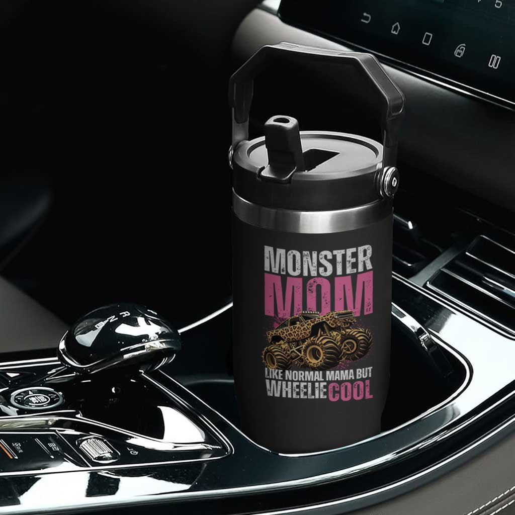 Monster Mom Like Normal Mama But Wheelie Cool Flip Straw Tumbler Monster Truck Mama TS11 Print Your Wear