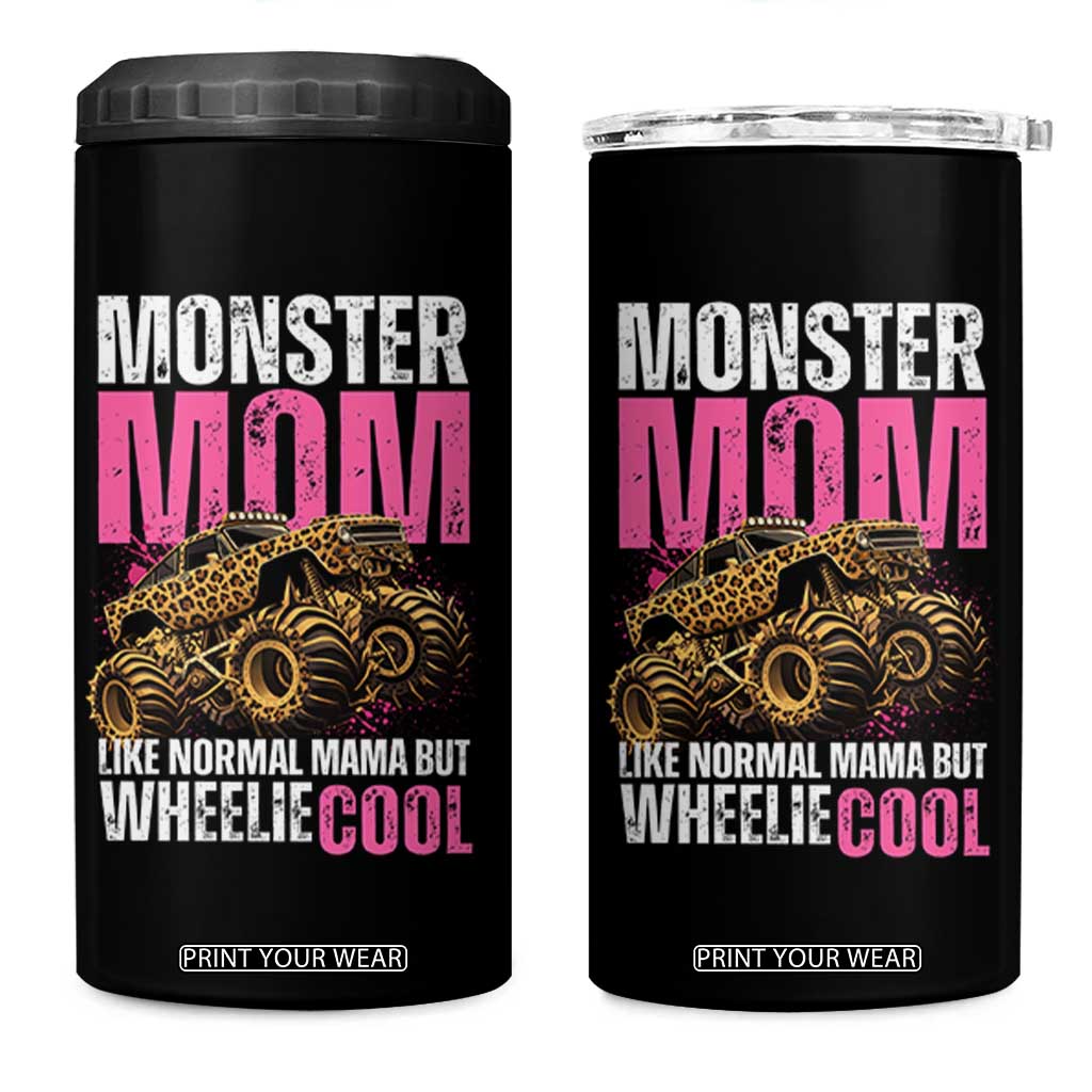 Monster Mom Like Normal Mama But Wheelie Cool 4 in 1 Can Cooler Tumbler Monster Truck Mama TS11 One Size: 16 oz Black Print Your Wear