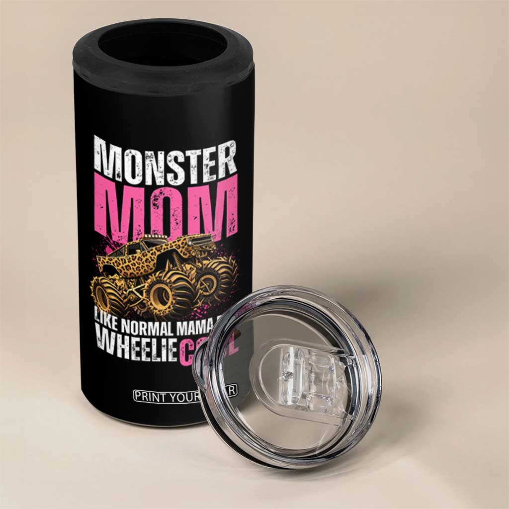 Monster Mom Like Normal Mama But Wheelie Cool 4 in 1 Can Cooler Tumbler Monster Truck Mama TS11 Print Your Wear